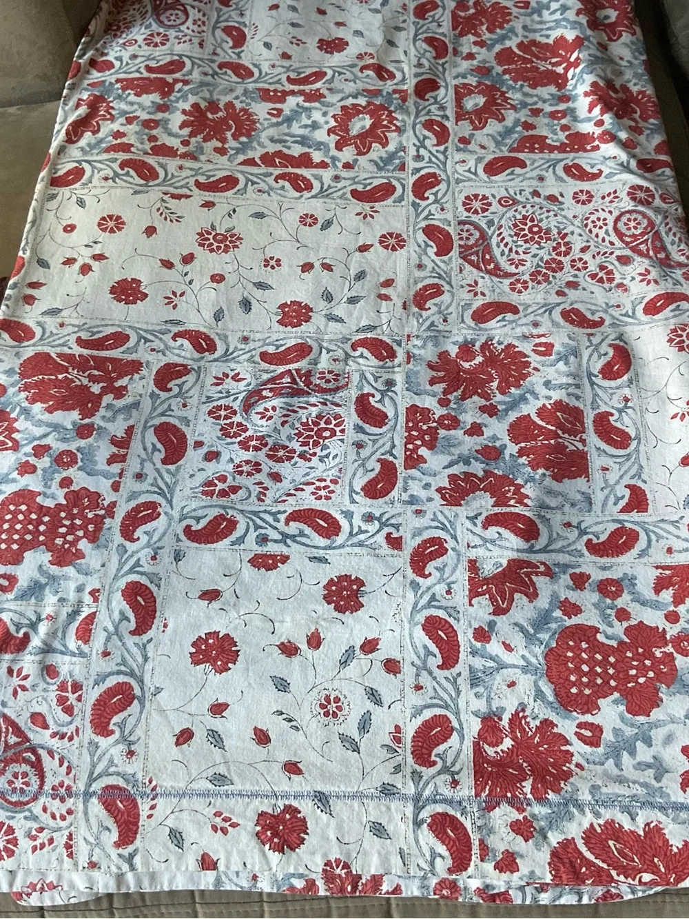 Lauren Ralph Lauren Kelsey Red Cream Bohemian Paisley King Duvet Cover Sets 3PCS